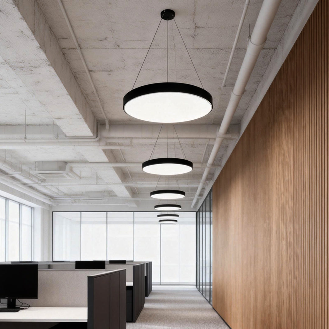 Ronde hanglamp met metalen ring
