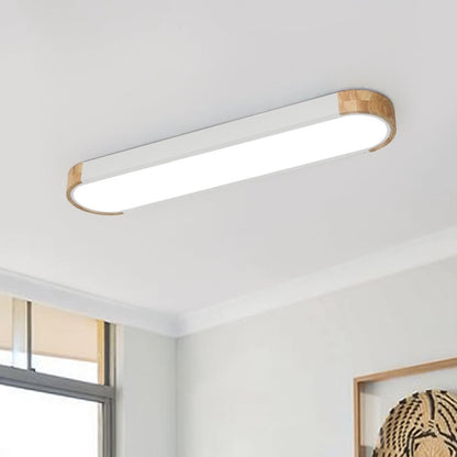 Ovalyn minimalistische ovale houten led-plafondlamp