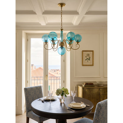 Gegoten messing globehanglamp