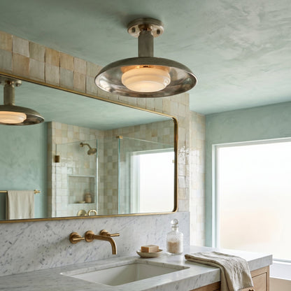 Brede ronde plafondlamp.flush