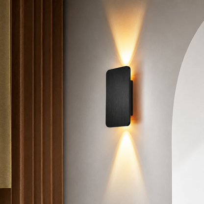 Rechthoekige metalen led-wandlamp