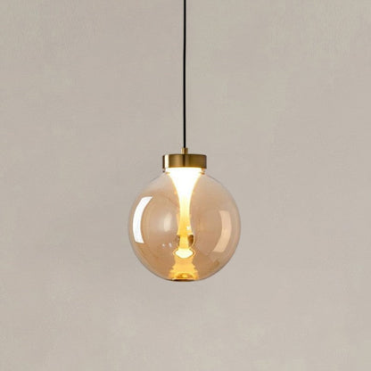 Hanglamp met bol van getint glas