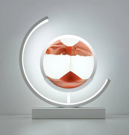 Sandveil minimalistische aluminiumtafel lamp met zandkunst