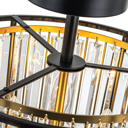 Kristallen plafondlamp met open frame