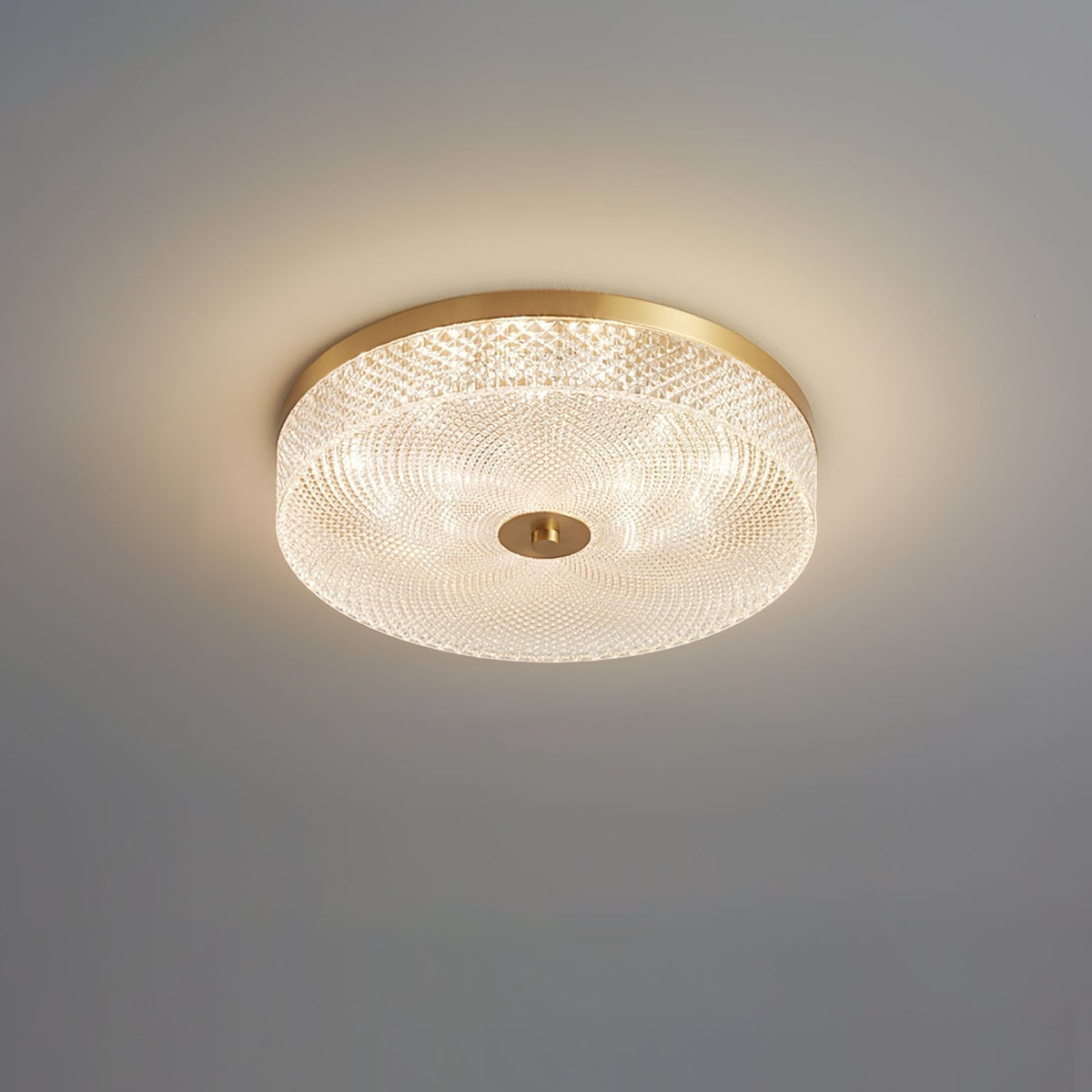 Gefacetteerde plafondlamp met acrylkap in trommelvorm