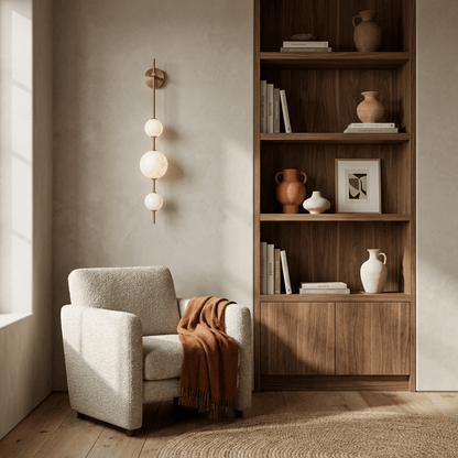 Wandlamp met albasten bol