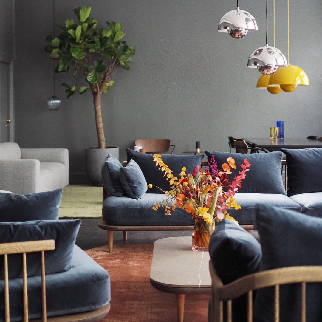 Metalen hanglamp met twee koepels