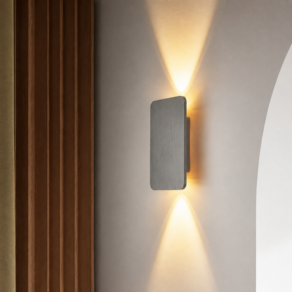 Rechthoekige metalen led-wandlamp