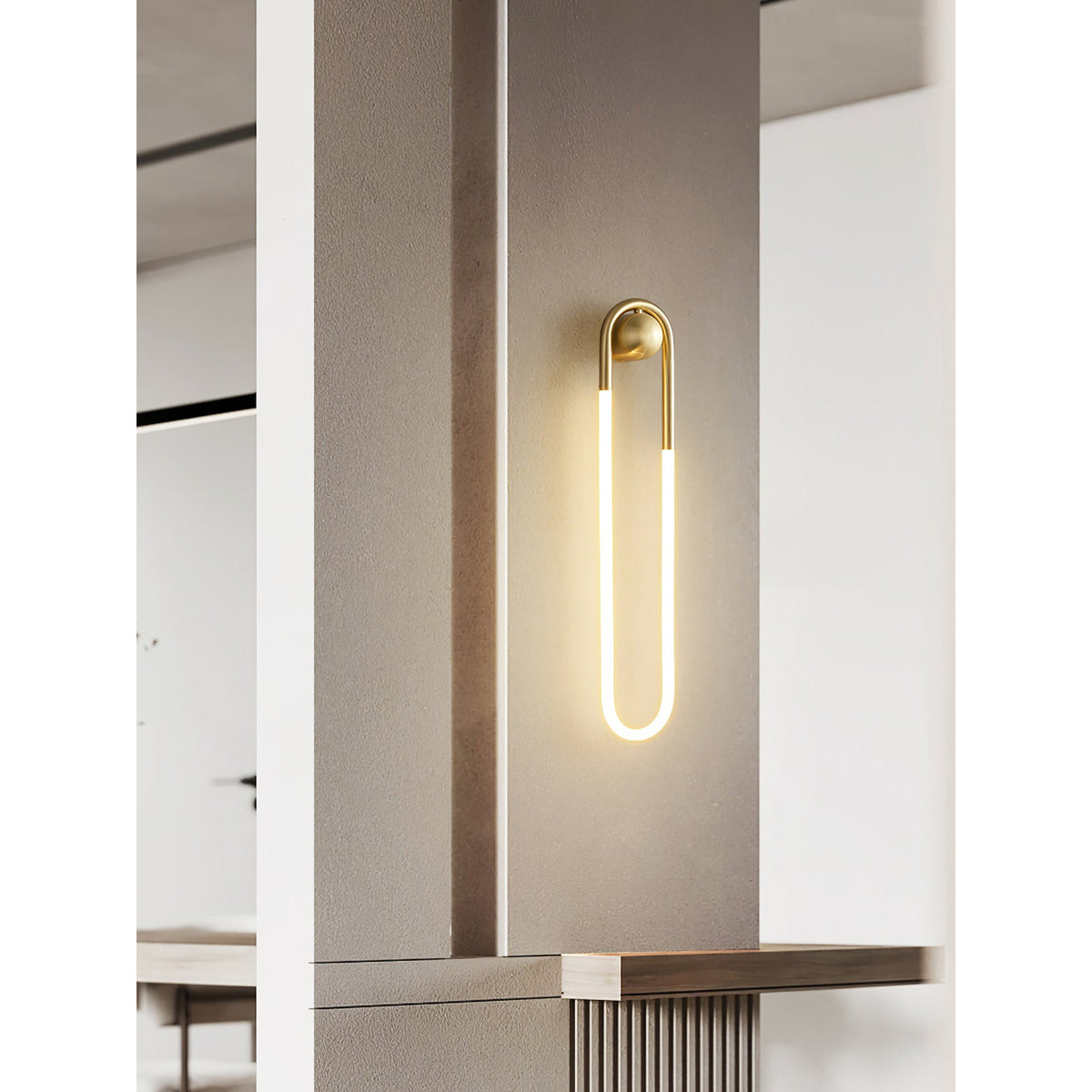 Ovale wandlamp van acrylbuis