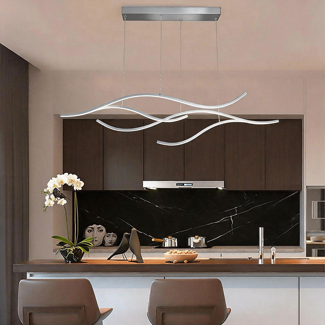 Hanglamp met vloeiende lintvorm en ledverlichting