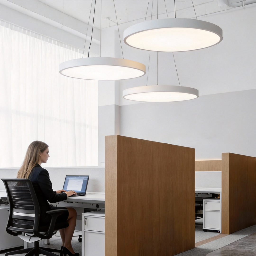 Ronde hanglamp met metalen ring