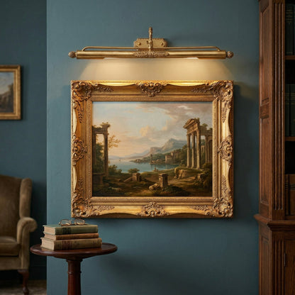 Sierlijke messing wandlamp voor schilderijen