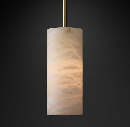 Alabasterkleurige hanglamp met zuilontwerp