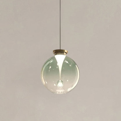 Hanglamp met bol van getint glas