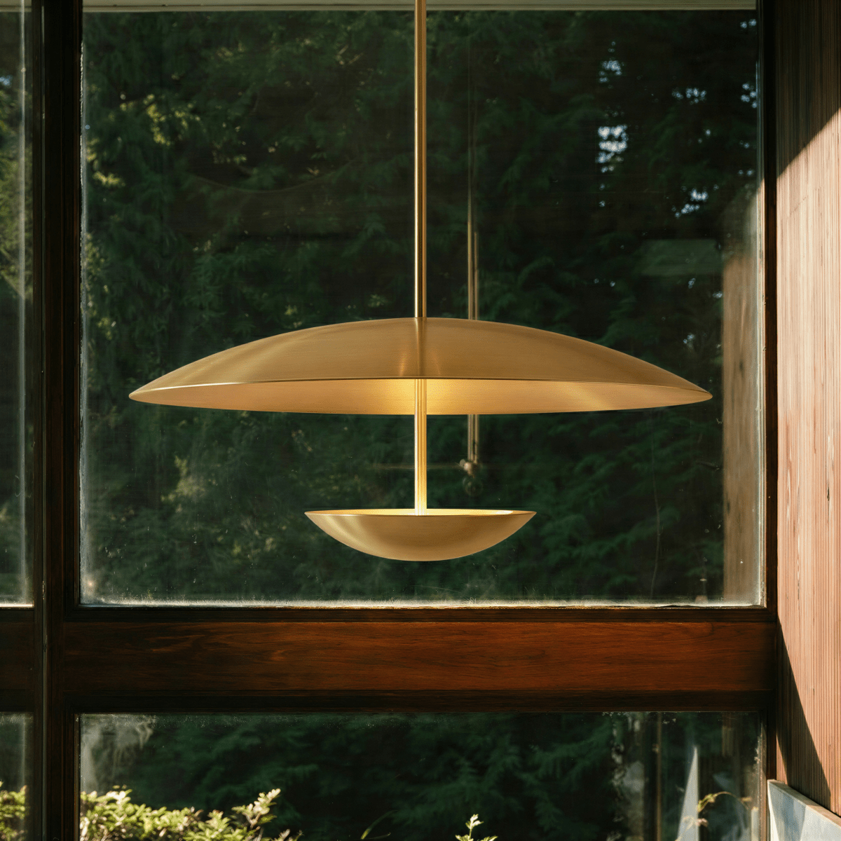 Brede metalen schijfhanglamp