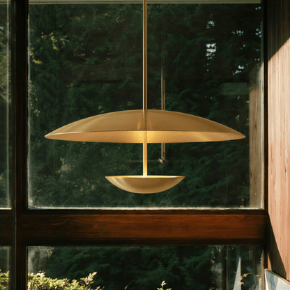 Brede metalen schijfhanglamp