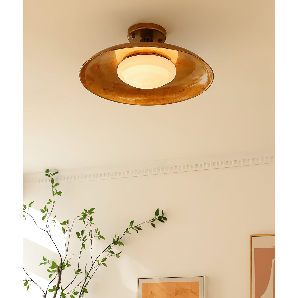 Brede ronde plafondlamp.flush