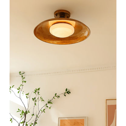 Brede ronde plafondlamp.flush