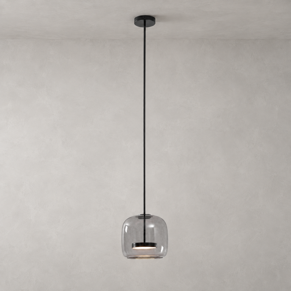 Moderne hanglamp van geblazen glas Glavira