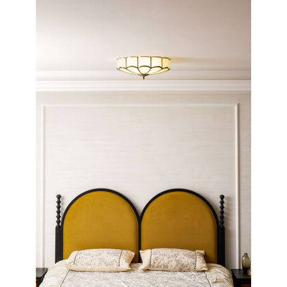 Plafondlamp van bloembladglas