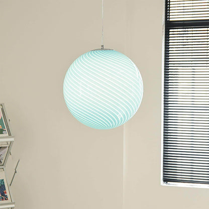 Hanglamp met gedraaide glazen bol