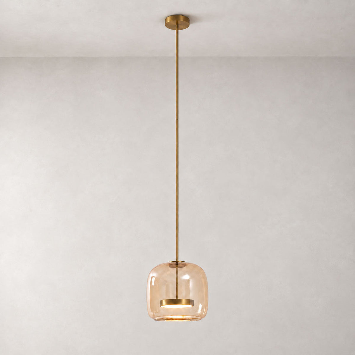 Moderne hanglamp van geblazen glas Glavira