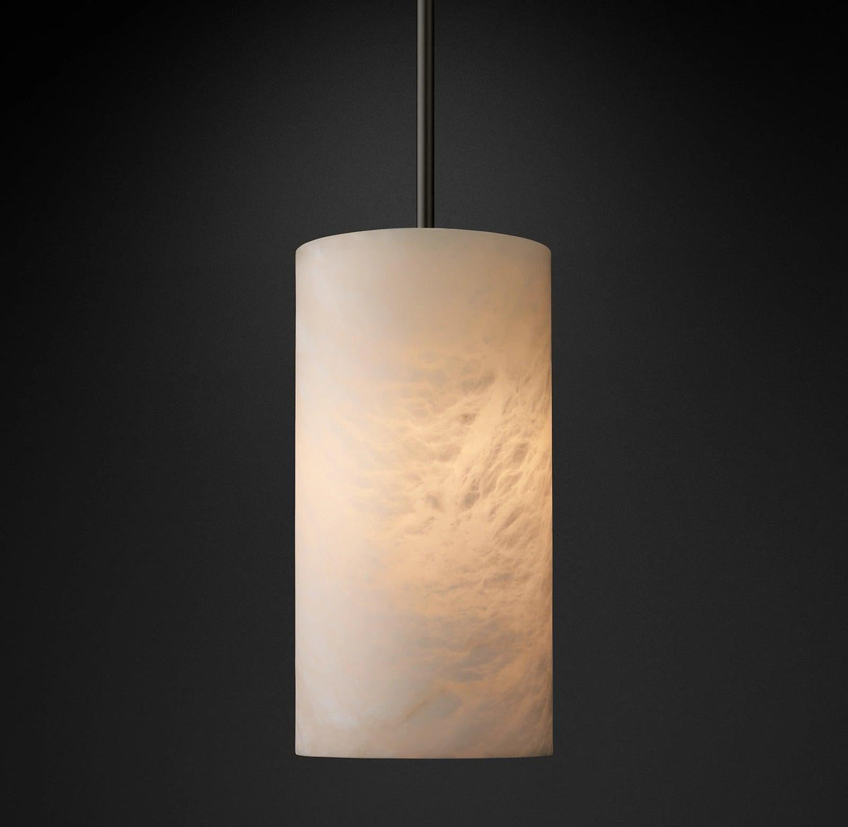 Alabasterkleurige hanglamp met zuilontwerp