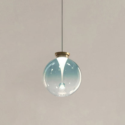 Hanglamp met bol van getint glas