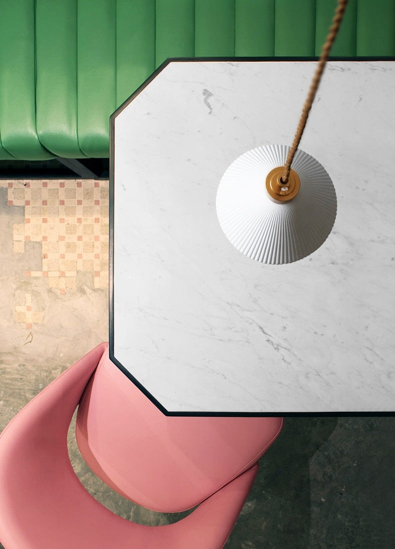 Geribde keramische koperen hanglamp
