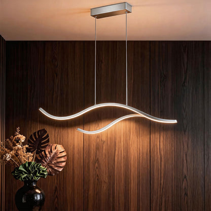 Hanglamp met vloeiende lintvorm en ledverlichting