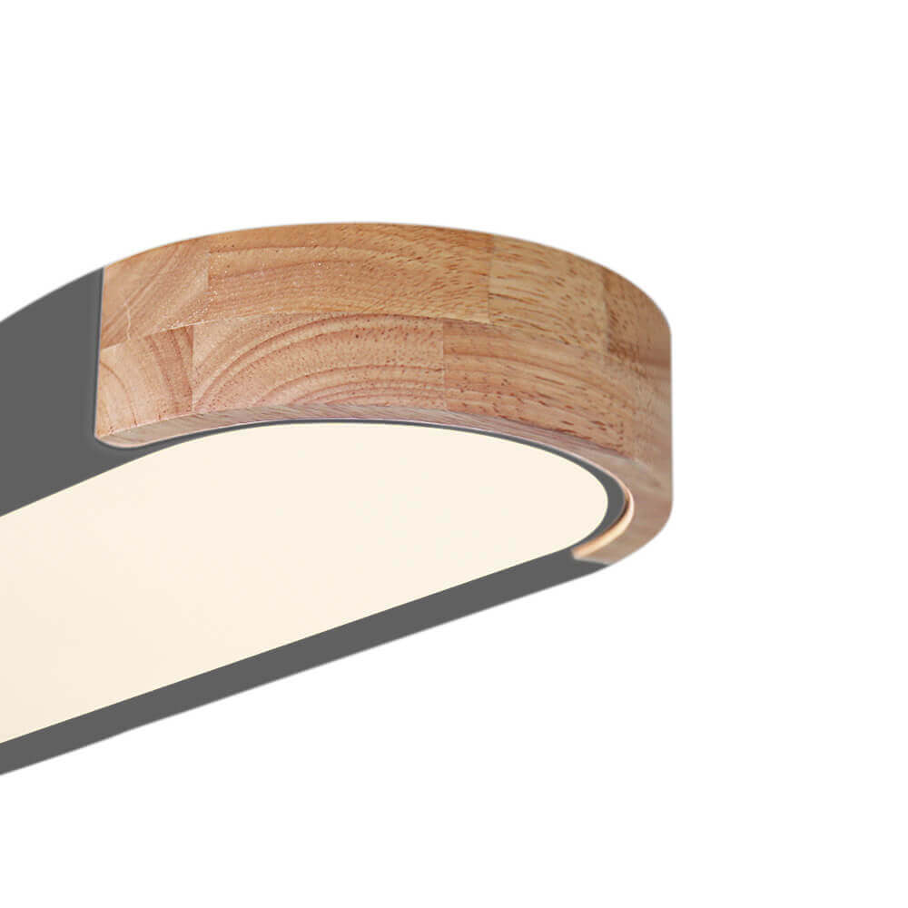 Ovalyn minimalistische ovale houten led-plafondlamp