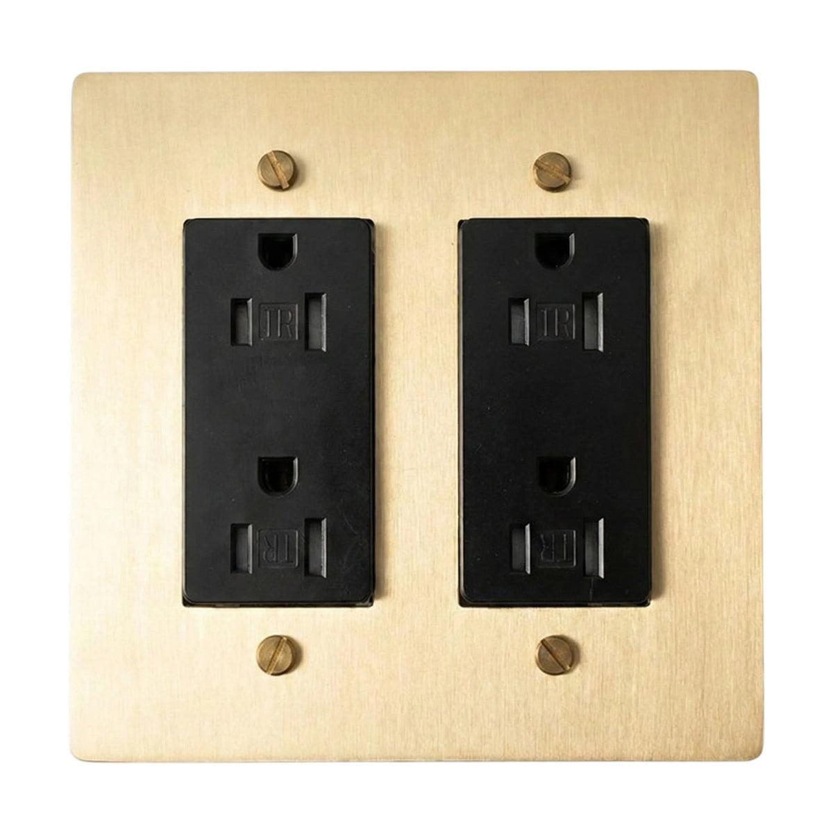 Galveno Vintage massief messing stopcontact met 2 aansluitingen