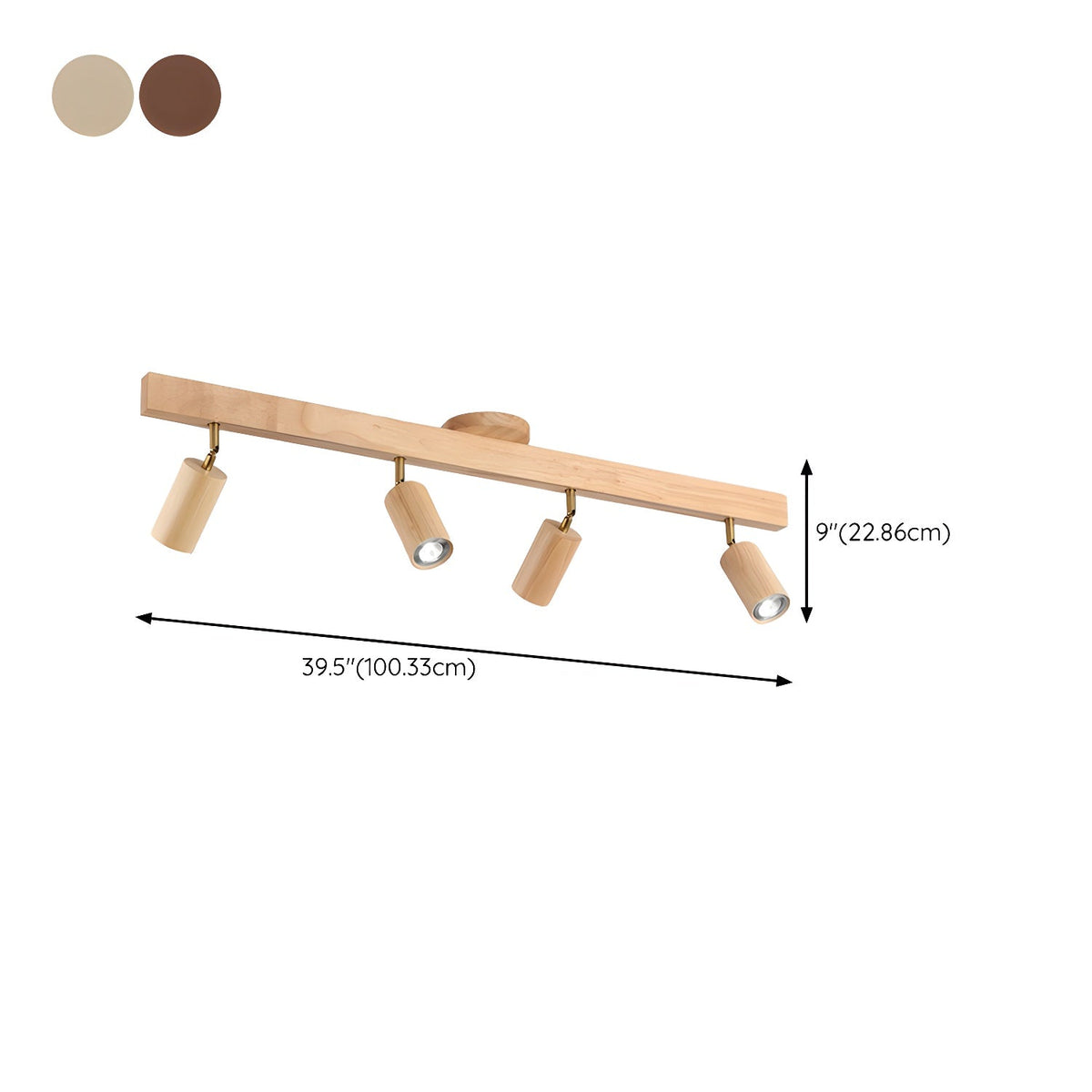 Houten rail met spotjes