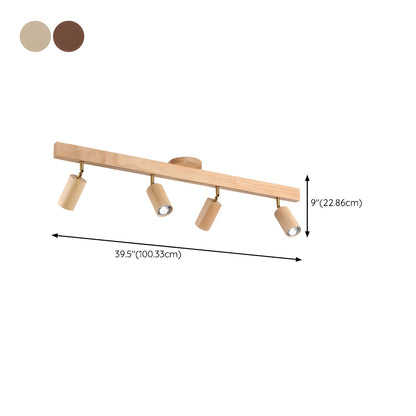 Houten rail met spotjes