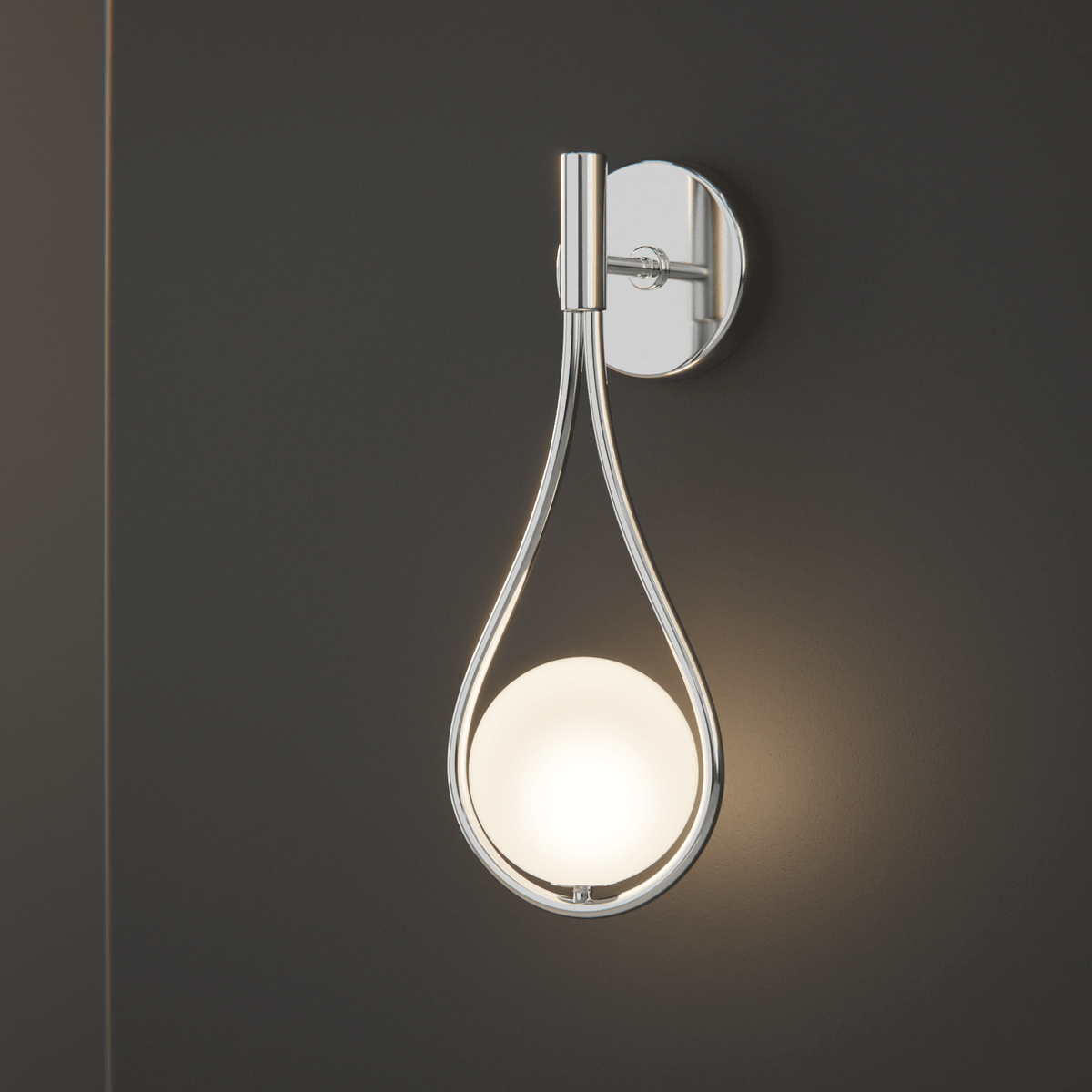 Orvenna Globe-wandlamp van ijzer in druppelvorm