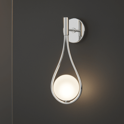 Orvenna Globe-wandlamp van ijzer in druppelvorm