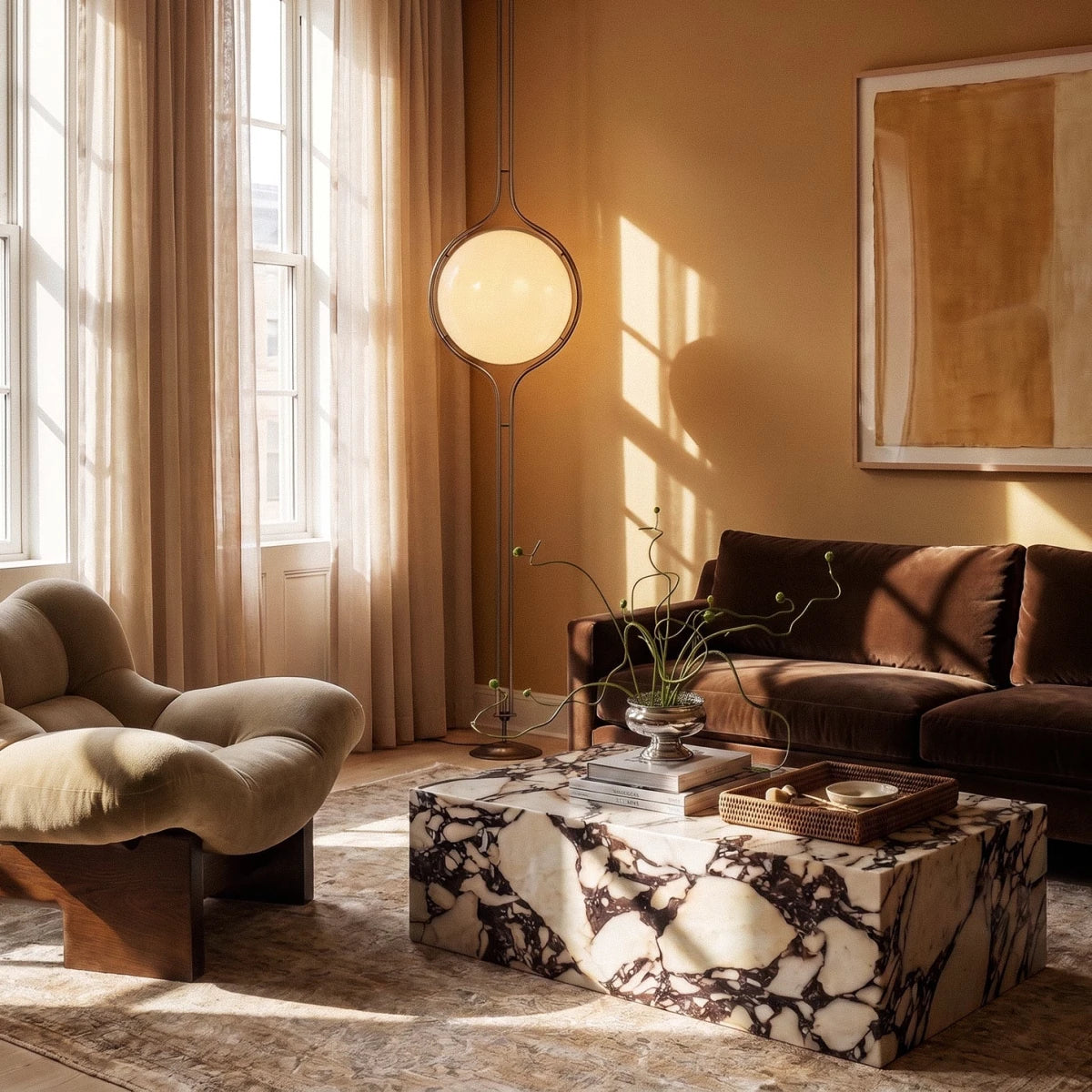 Pelvaro metalen lamp van vloer tot plafond in mid-century-stijl