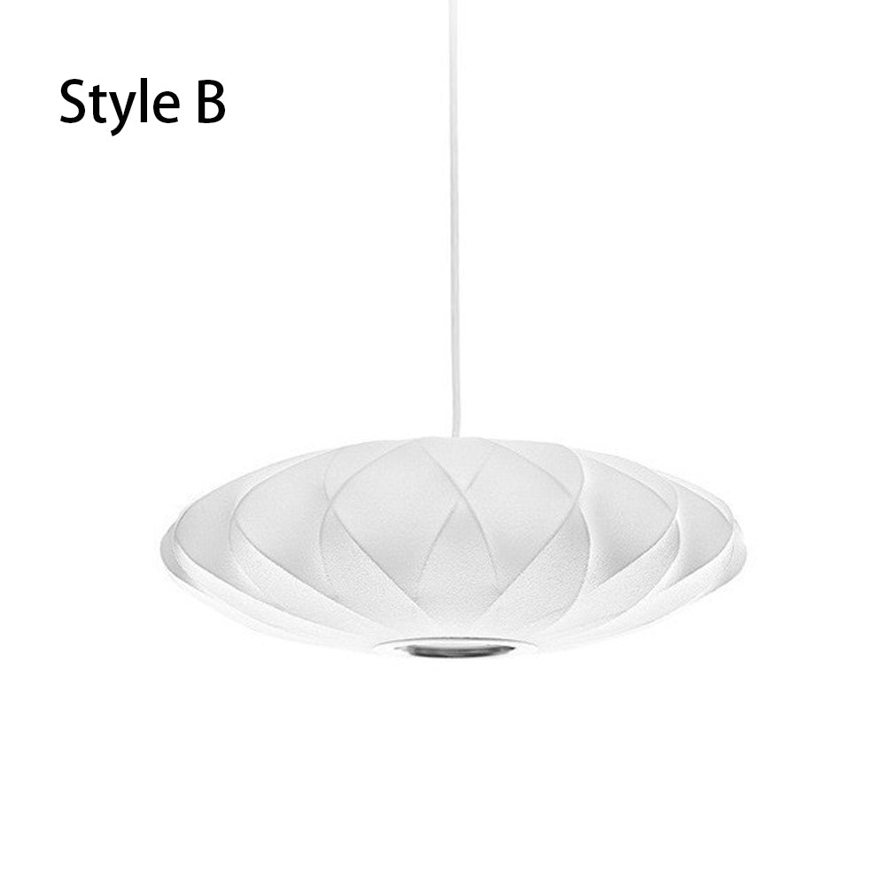 Hanglamp met geplooide zijden lampenkap