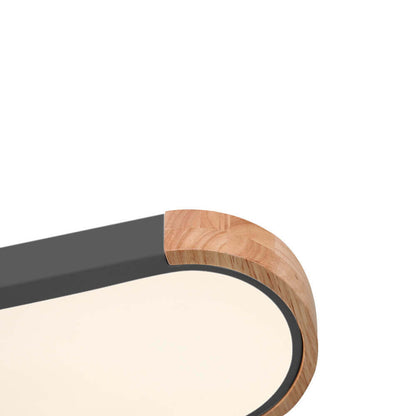Ovalyn minimalistische ovale houten led-plafondlamp