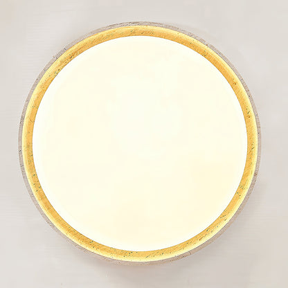 Plafondlamp met schijf van walnootkleurig travertijn