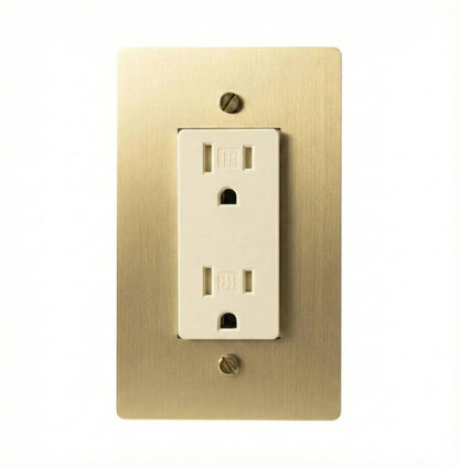 Corvanel traditioneel messing dubbel stopcontact