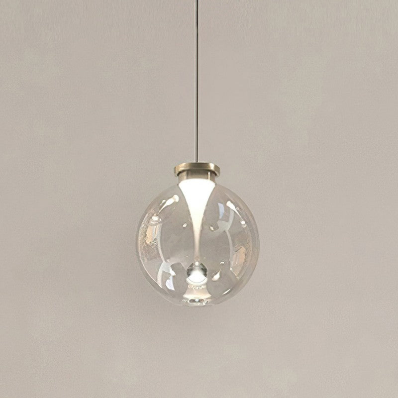 Hanglamp met bol van getint glas