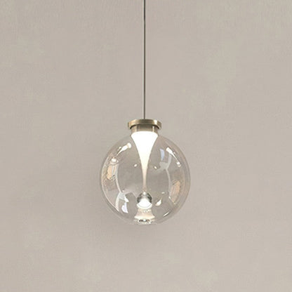 Hanglamp met bol van getint glas