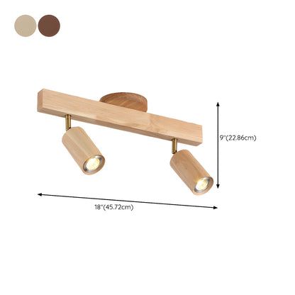 Houten rail met spotjes