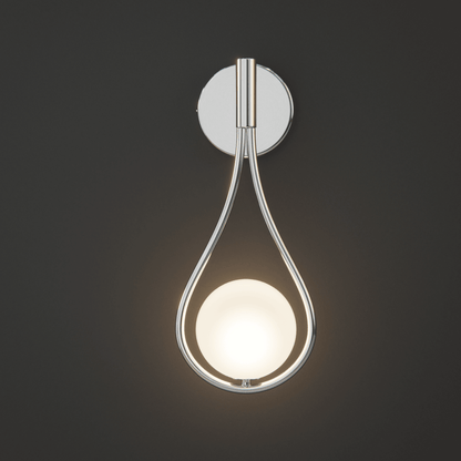 Orvenna Globe-wandlamp van ijzer in druppelvorm