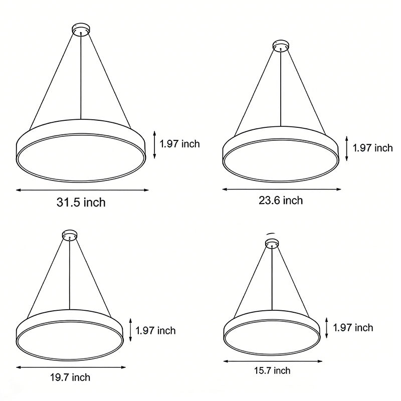 Ronde hanglamp met metalen ring