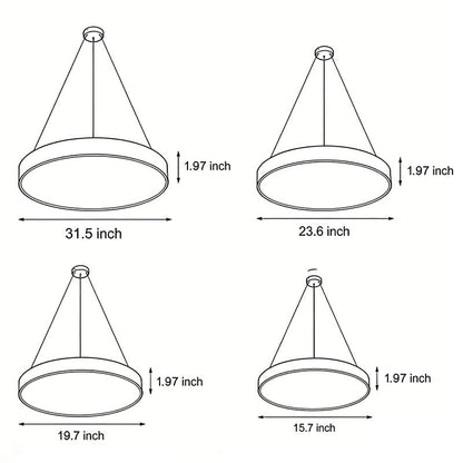 Ronde hanglamp met metalen ring