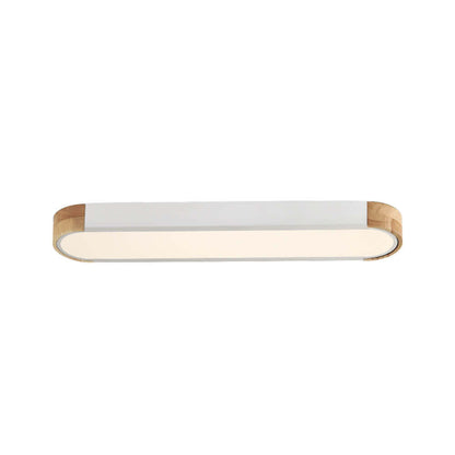 Ovalyn minimalistische ovale houten led-plafondlamp
