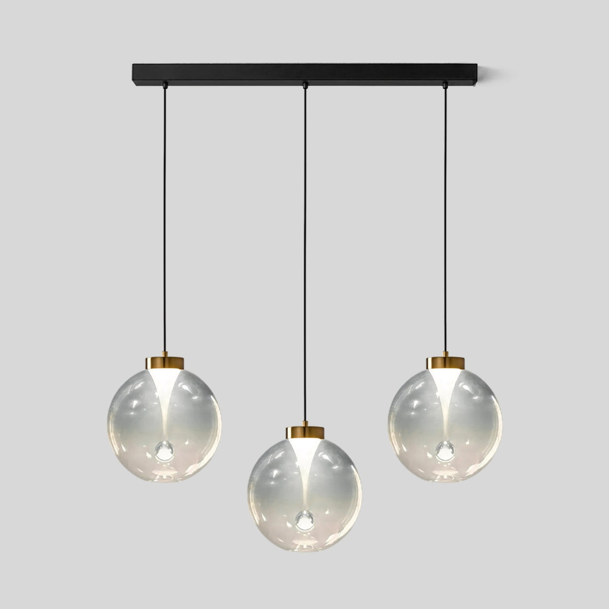 Hanglamp met bol van getint glas
