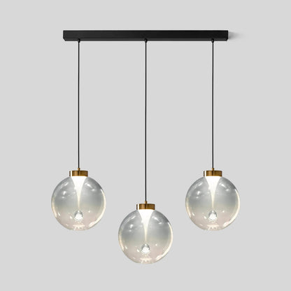 Hanglamp met bol van getint glas